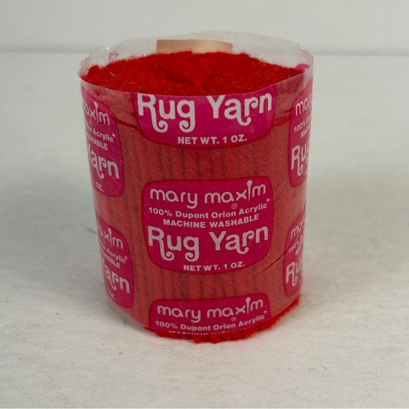 Mary Maxim Vibrant Red and Gold Rug Yarn - Picture 3 of 5